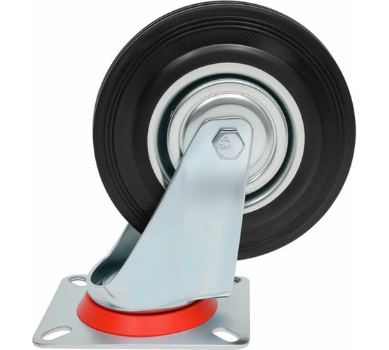 Изображение товара Колесо промышленное поворотное с подшипником 125мм резина/сталь Gigant G-04-09-15