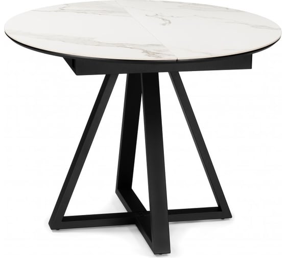 Изображение товара Керамический стол Woodville Нельсон 100/140х100x76 alpine white/черный 588016