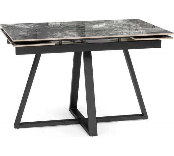 Изображение товара Керамический стол Woodville Силлем 120/180х80 риальто серый темный/черный 588067