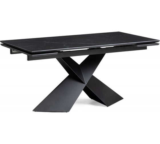 Изображение товара Керамический стол Woodville Хасселвуд 160/220х90x77 черный мрамор/черный 588034