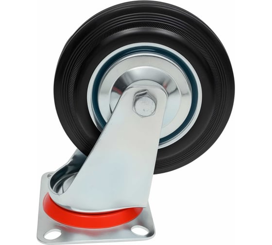 Изображение товара Колесо промышленное поворотное с подшипником 160мм резина/сталь Gigant G-04-09-16