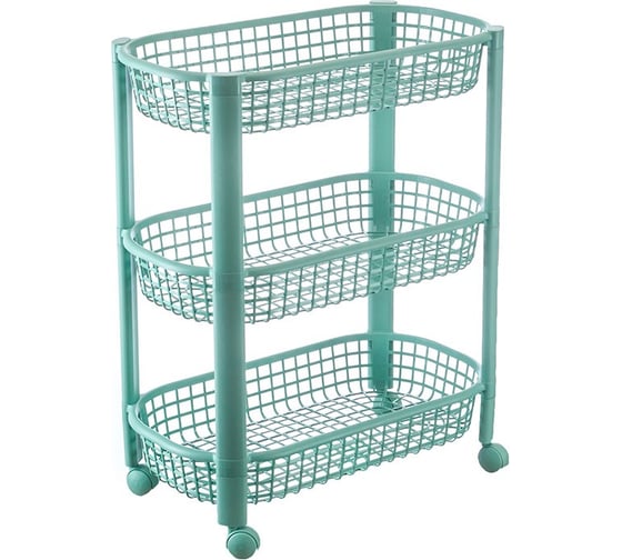 Изображение товара Полка овощная на колесах IDEA (3 секции) Фисташковый М 2730 Фисташковый