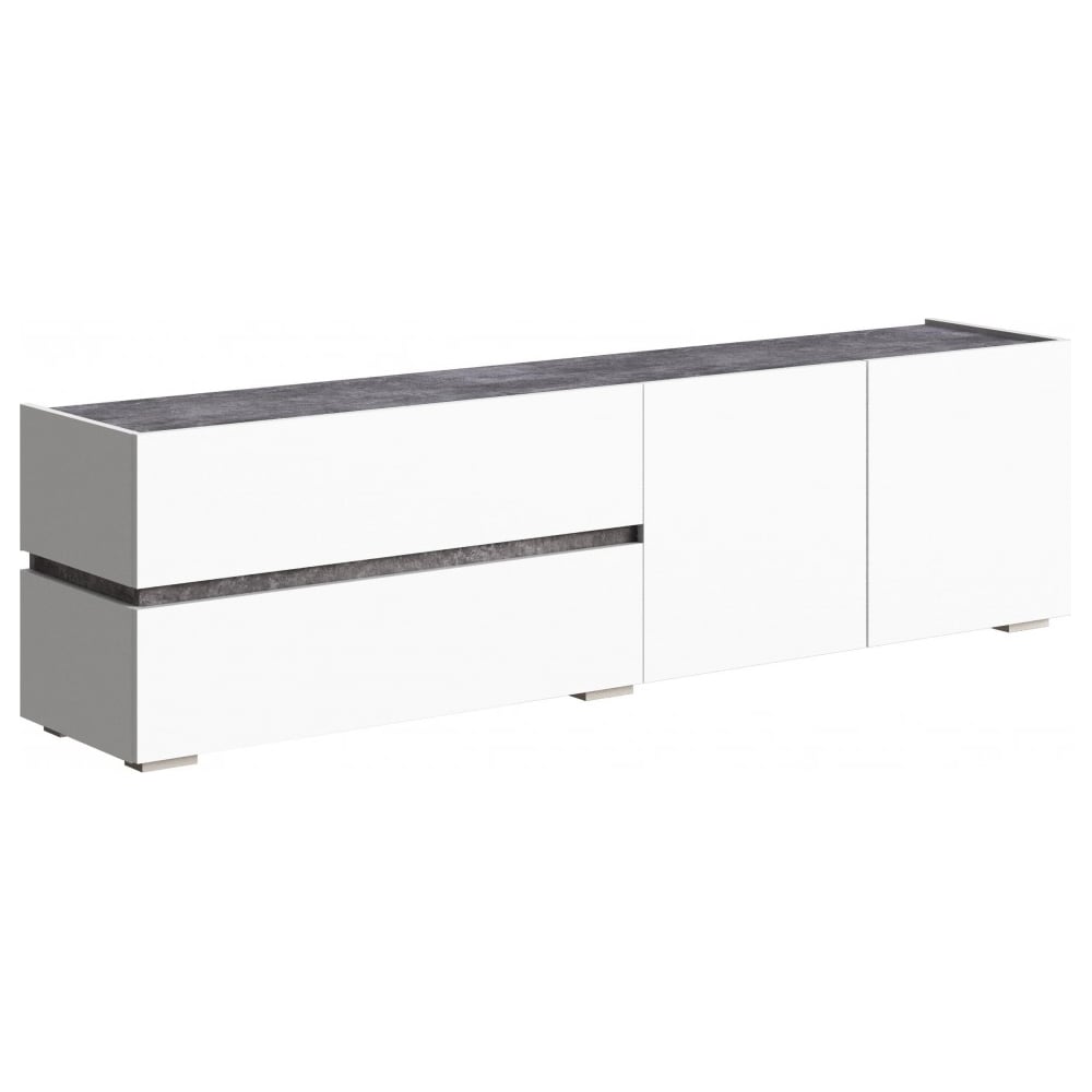 Изображение товара ТВ-тумба Woodville Атлон белый бетон декоративная мебель для гостиной