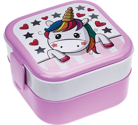 Изображение товара Контейнер для обеда IDEA 0,4+0,4 л, Единороги, М 1232 единорог