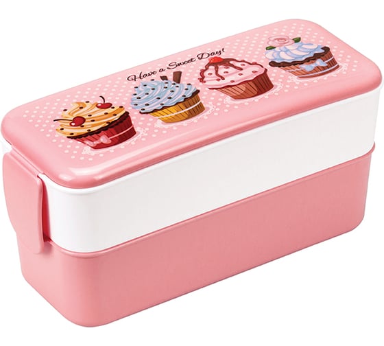 Изображение товара Контейнер для обеда IDEA 0,5+0,5 л, Капкейки, М 1233 капкейки