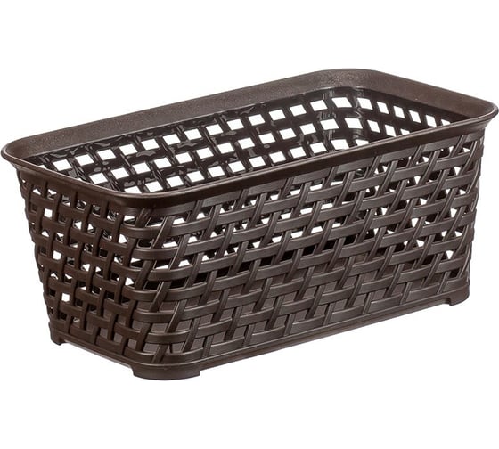 Изображение товара Ящик IDEA РОТАНГ 2,2л 240x150x100мм (Коричневый ротанг) М 2373 коричневый ротанг