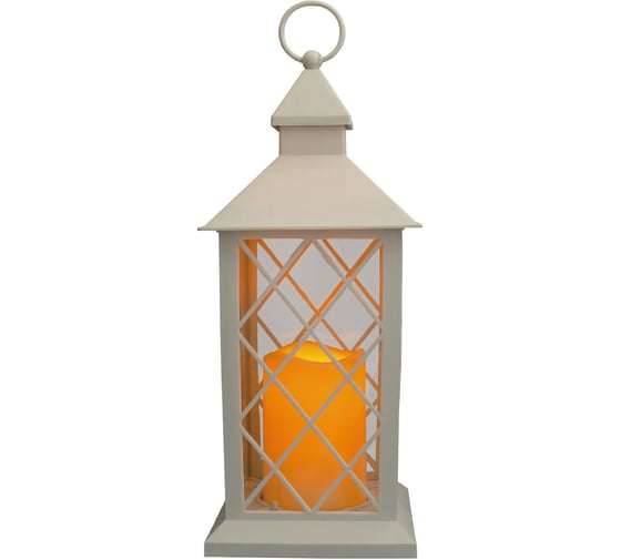 Изображение товара Садовый фонарь ЧУДЕСНЫЙ САД 362 Старый замок, белый, диодный, мерцающая свеча, на 3xAAA 4606400207023