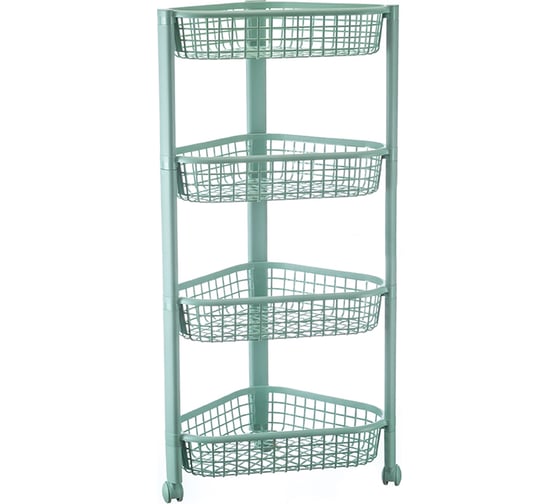 Изображение товара Полка угловая IDEA ЕВРО на колесах, 4 секции, фисташковый, М 2757 Фисташковый