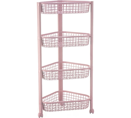 Изображение товара Полка угловая IDEA ЕВРО на колесах, 4 секции, чайная роза, М 2757 Чайная роза