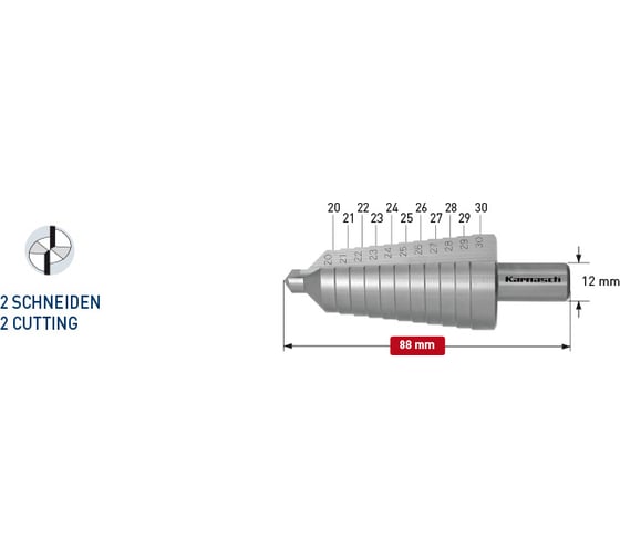Изображение товара Сверло ступенчатое 20-30 мм Karnasch 21.3013