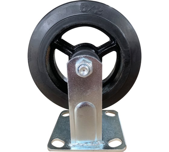 Изображение товара Колесо промышленное неповоротное с подшипником 160мм резина/чугун Gigant G-04-09-33