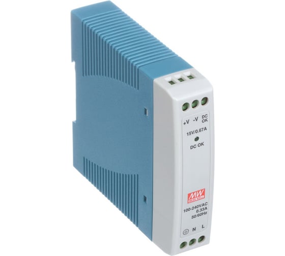 Изображение товара Источник питания Mean Well AC/DC MDR-10-15 Т00273366