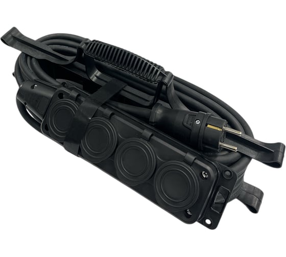 Изображение товара Силовой удлинитель iTOK тип SUR серии iCONNECT COLOR на рамке без земли ПВС 2x1,5 мм 4 гнезда IP54 ГОСТ цвет черный 20 м i-CONNECT-COLOR-SUR-PVS-215-4-54-20-BLACK