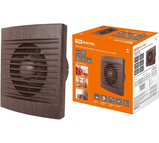Изображение товара Бытовой настенный вентилятор TDM ELECTRIC 150 С ЭКО бук SQ1807-0106