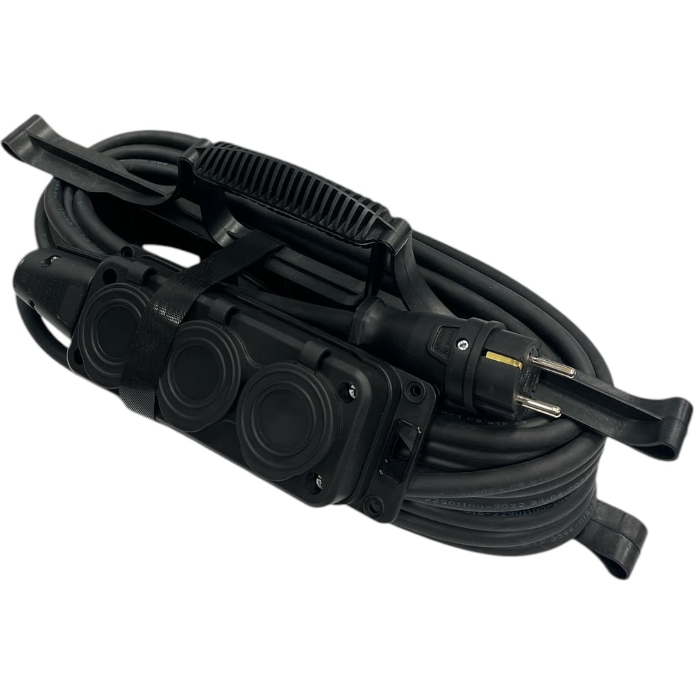 Изображение товара Удлинитель силовой iTOK SUR на рамке IP54 20м 3 розетки с заземлением черный