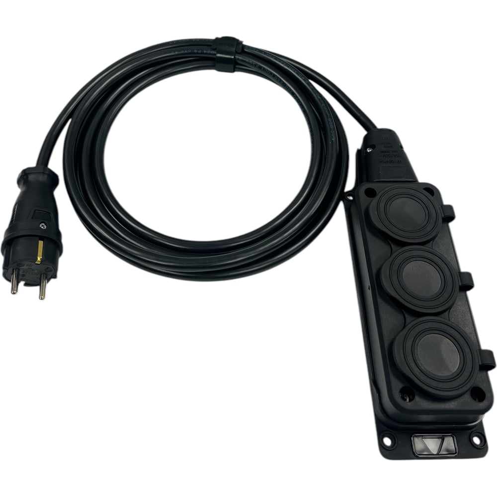 Изображение товара Удлинитель силовой iTOK iCONNECT COLOR 3 гнезда IP54 10 м без земли черный