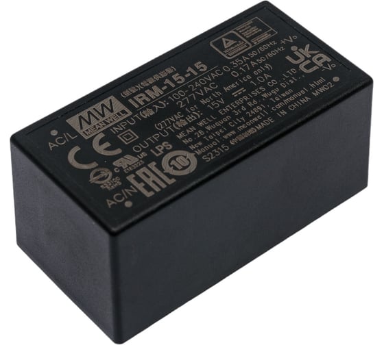 Изображение товара Источник питания Mean Well AC/DC IRM-15-15 15 Вт Т02163789