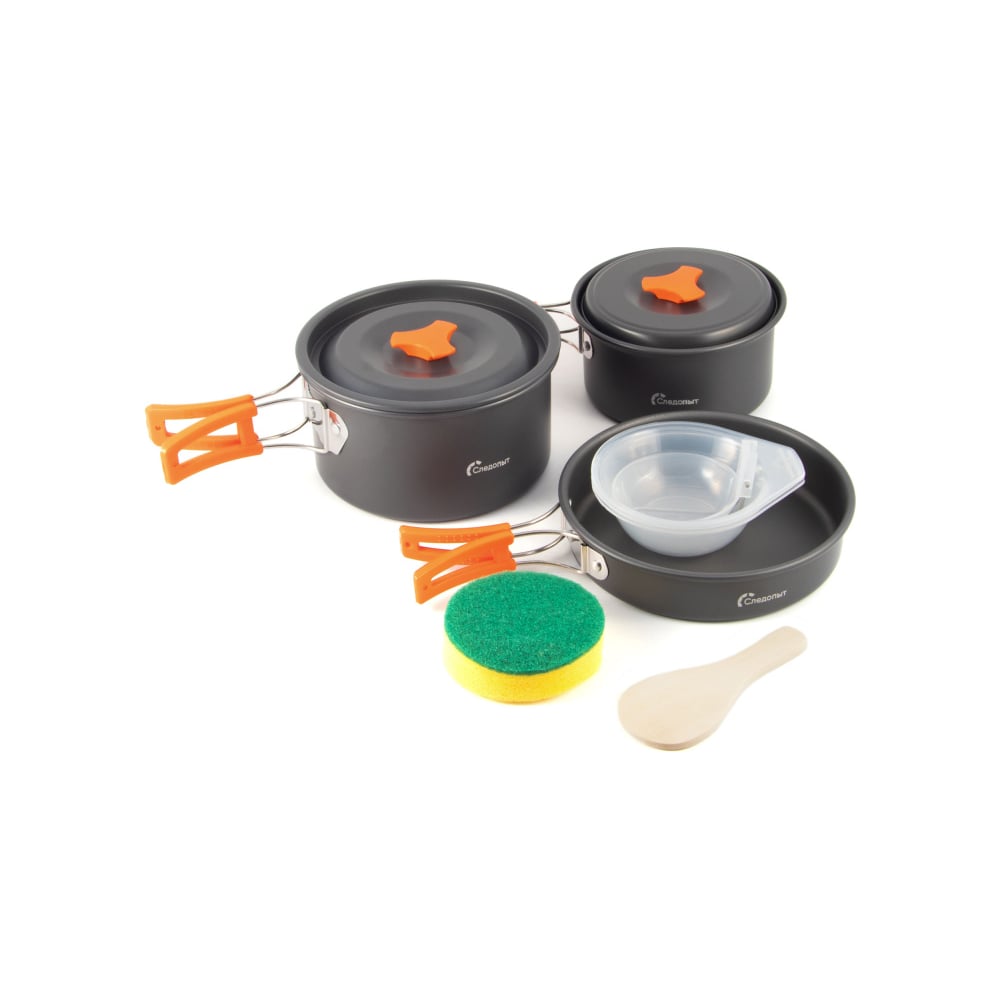 Изображение товара Набор кемпинговой посуды Следопыт Travel 3-4 персоны анодированный алюминий