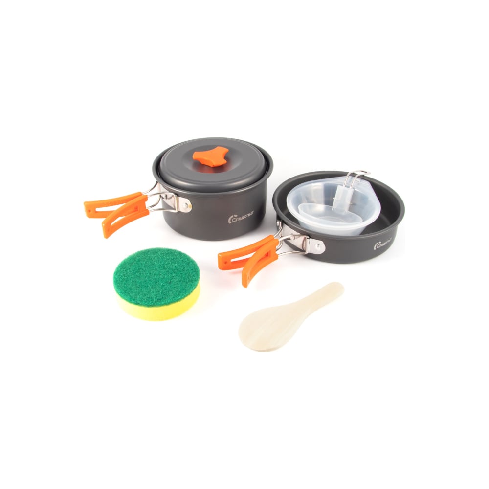 Изображение товара Комплект кемпинговой посуды Следопыт Compact для 2 персон с анодированным алюминием