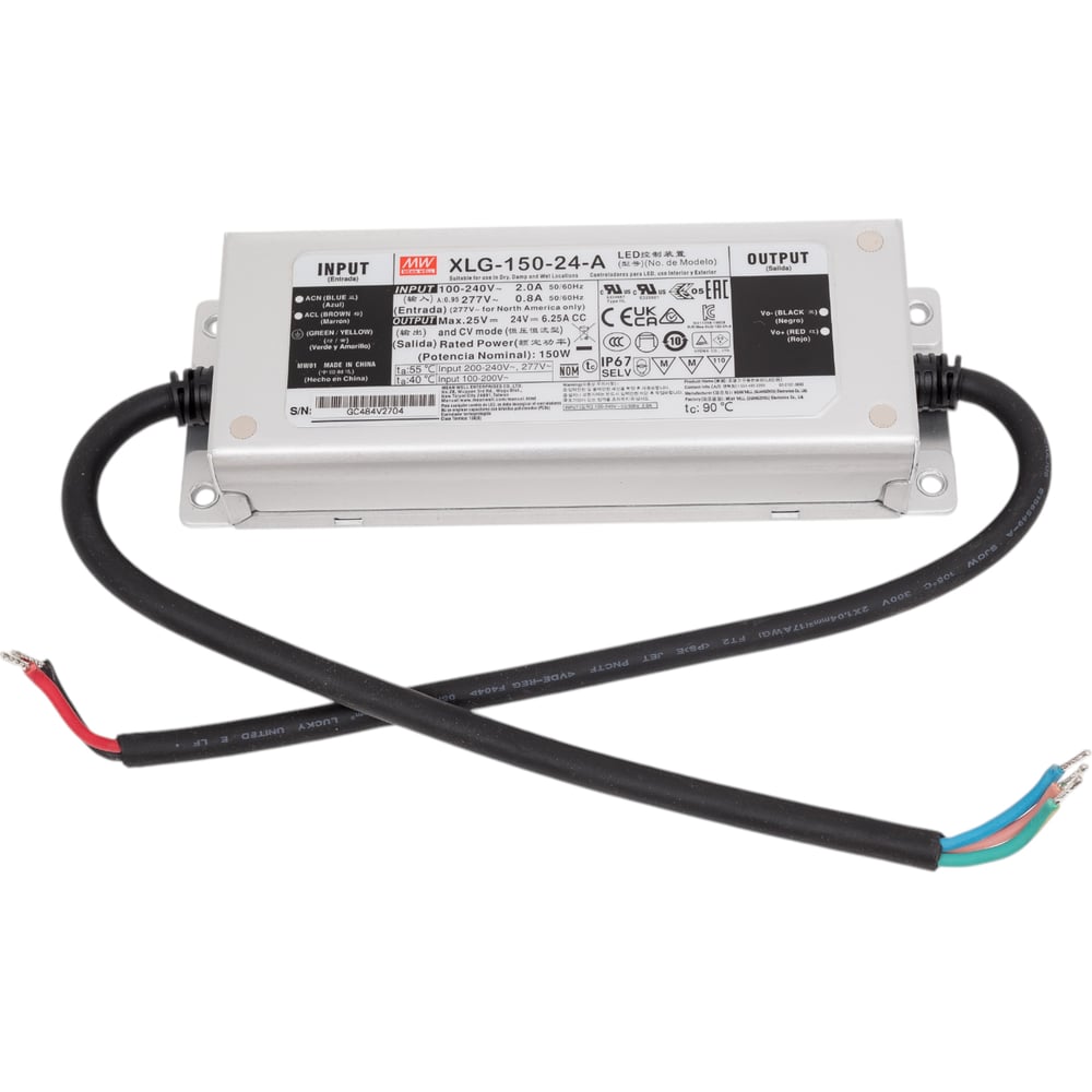 Изображение товара Источник питания Mean Well AC/DC XLG-150-24-A 150Вт 24В