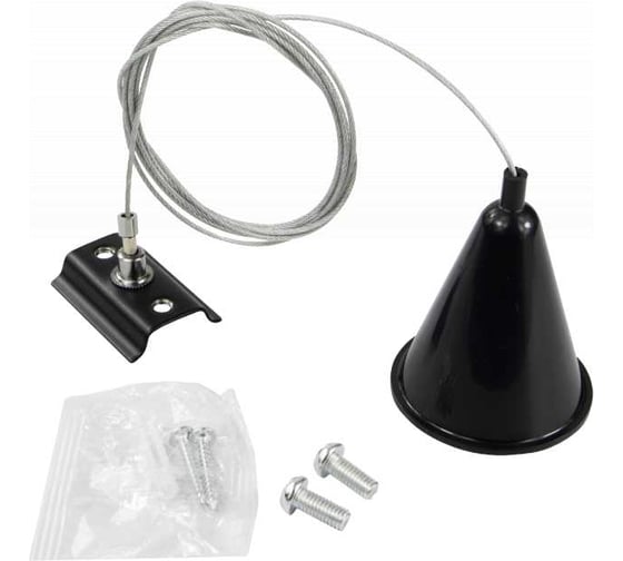 Изображение товара Тросовый подвес для однофазного шинопровода EKS ART черный, 145 см, 0У-00001369