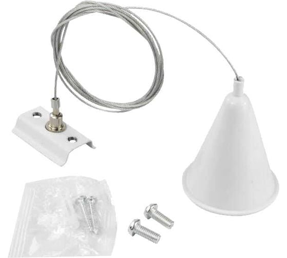 Изображение товара Тросовый подвес для однофазного шинопровода EKS ART белый, 145 см, 0У-00001370