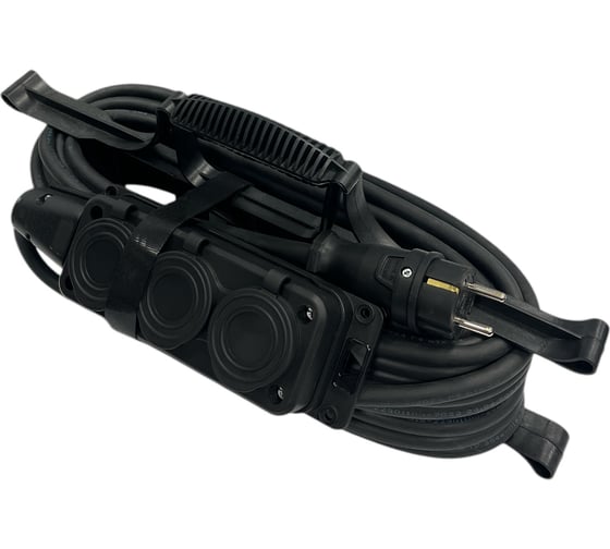 Изображение товара Силовой удлинитель iTOK тип SUR серии iCONNECT COLOR на рамке с заземлением ПВС 3x1 мм 3 гнезда IP54 ГОСТ цвет черный 30 м i-CONNECT-COLOR-SUR-PVS-310-3-54-30-BLACK