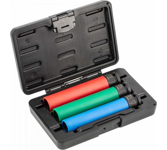 Изображение товара Набор длинных ударных головок 1/2''DR, 3 шт для литых дисков HOEGERT TECHNIK HT4R106