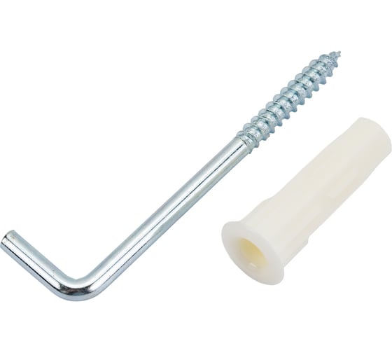 Изображение товара Крюк-шуруп ЕВРОПАРТНЕР L- обр. Zn d5,5хL80 в компл. c дюбелем MULTI 10x40 4шт. MP 319 17