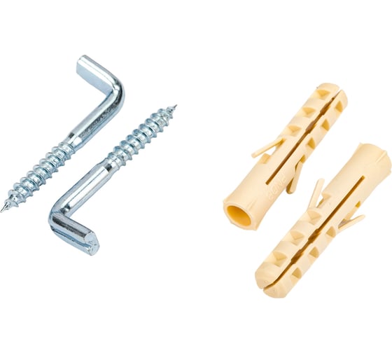 Изображение товара Крюк-шуруп ЕВРОПАРТНЕР L-обр. Zn d4,5хL40 мм, прямой шлиц, 2 шт. 13 3000 1