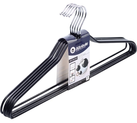 Изображение товара Набор вешалок универсальных Attribute NEO BLACK 5 шт AHS235B-ECOM