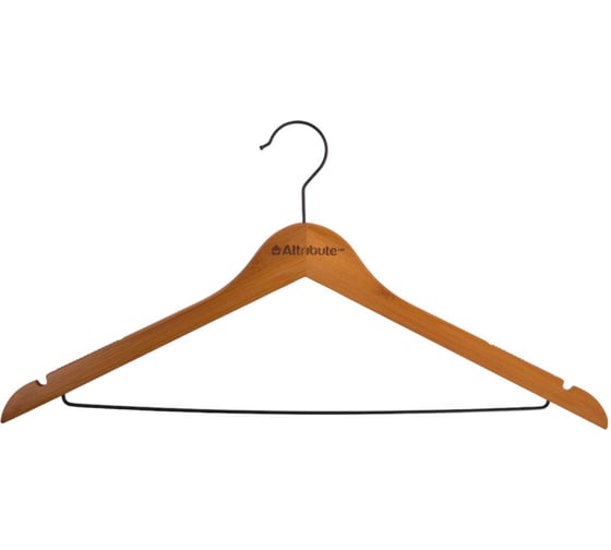 Изображение товара Набор вешалок Attribute BAMBOO SLIM универсальные черные 44.5 см 5 шт AHB225