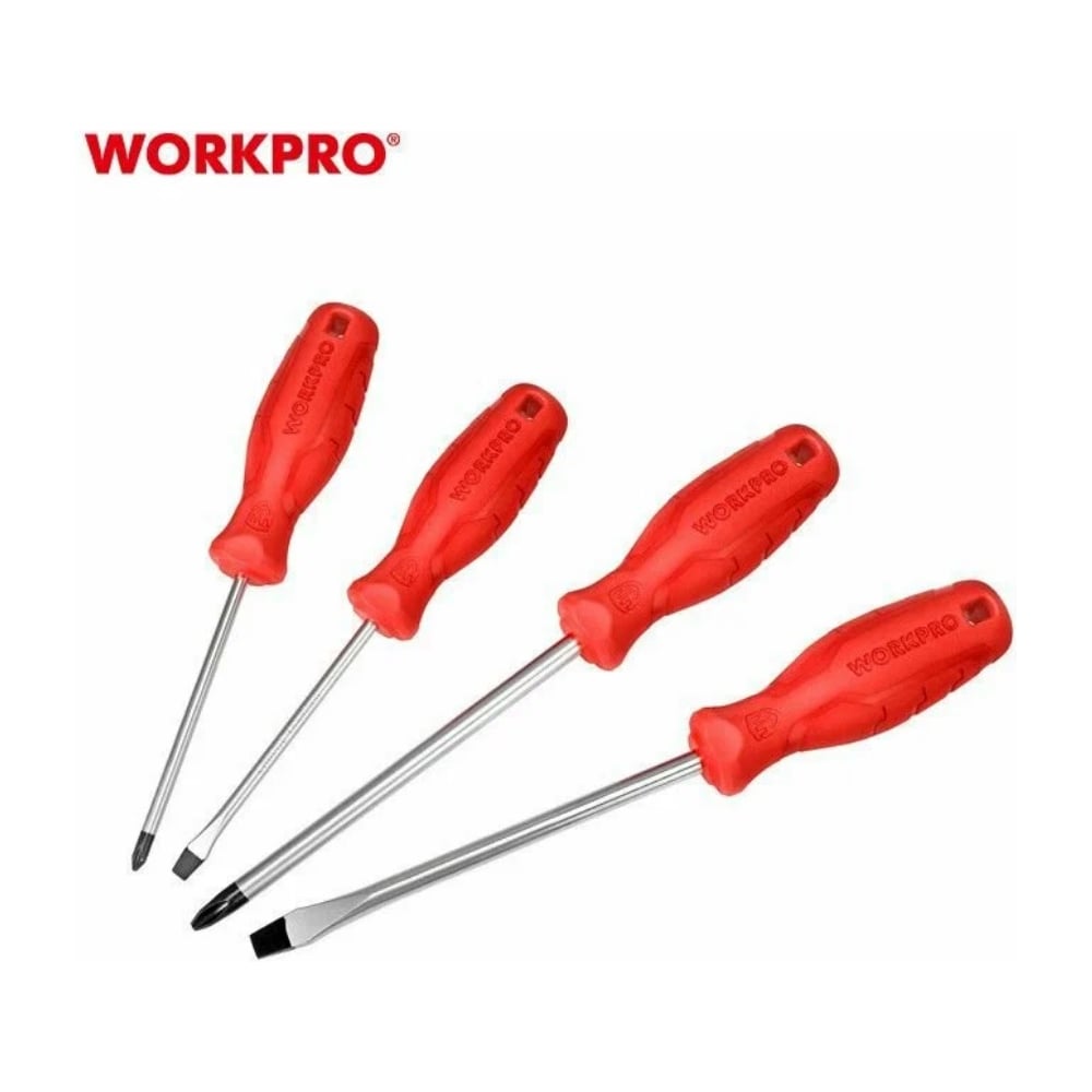 Набор отверток WORKPRO 6шт., CR-V 3x75, 5.5x100, 6.5x150мм; PH0x75, PH1x100, PH2x100мм WP200501