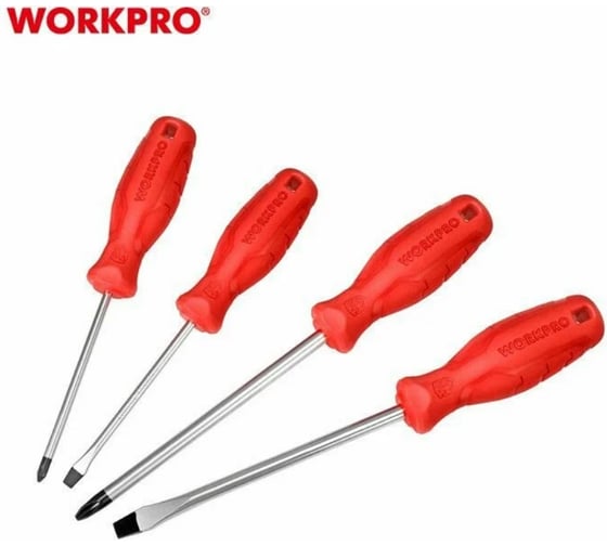 Изображение товара Набор отверток WORKPRO 6шт., CR-V 3x75, 5.5x100, 6.5x150мм; PH0x75, PH1x100, PH2x100мм WP200501