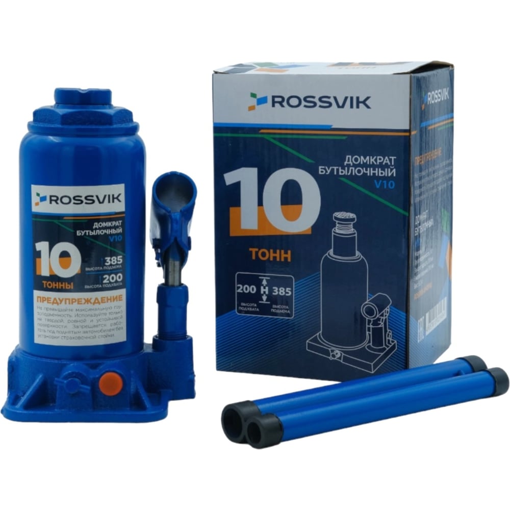 Изображение товара Домкрат бутылочный Rossvik V10 грузоподъемностью 10 тонн