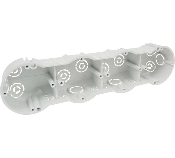 Изображение товара Коробка установочная приборная (подрозетник) KOPOS четырехместная KP 64 Electro 71x283х45 для твердых стен (комплект из 2 штук) KP 64 / 4 (KA)