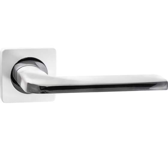 Изображение товара Дверная ручка Ренц Кераско супер белый/хром блестящий КВ, 2 шт. INDH 97-02 SW/CP