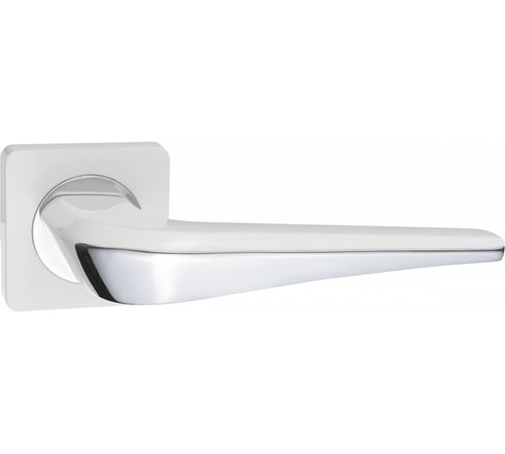 Изображение товара Дверная ручка Ренц Фиоре супер белый/хром блестящий КВ, 2 шт. INDH 425-02 SW/CP