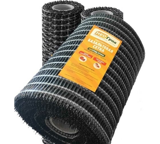 Изображение товара Сетка базальтовая кладочная НЕОГРИД Стандарт (ячейка 25х25 мм; рулон 0.37х25 м)  НС 0,37-25