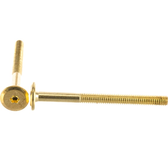 Изображение товара Мебельный винт с плоской головкой ЕВРОПАРТНЕР латунир. М6х70 16шт. 6 1611 2