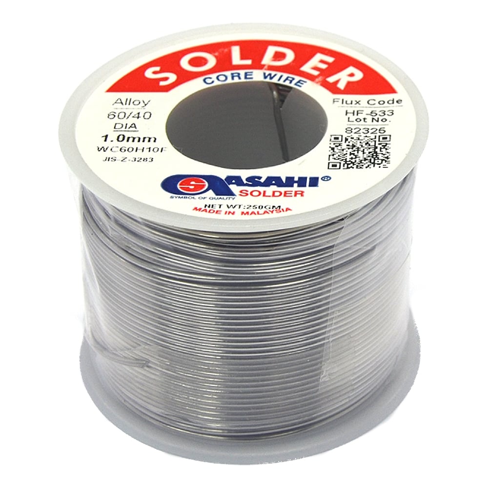 Изображение товара Припой ASAHI 1 мм Sn60/Pb40 с флюсом RMA 0.25 кг