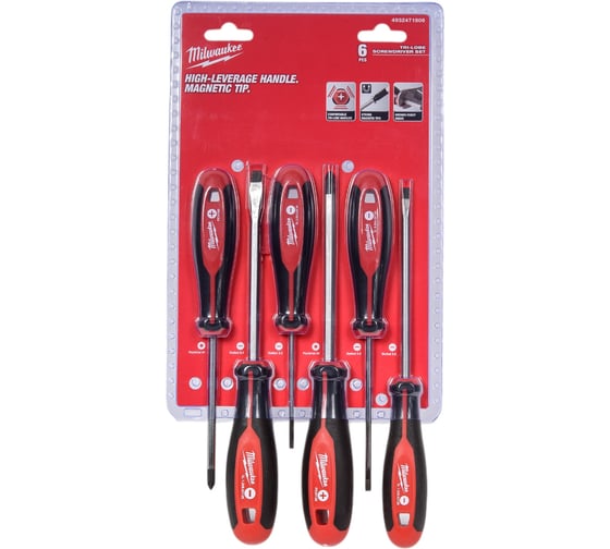 Изображение товара Набор магнитных отверток № 1 Milwaukee трехгранная рукоятка, 6 шт 4932471806