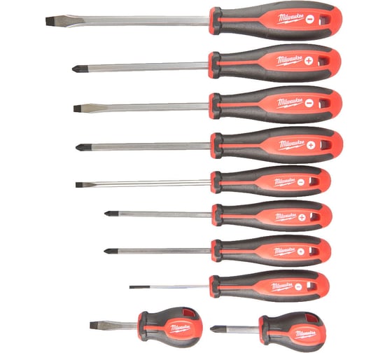 Изображение товара Набор магнитных отверток Milwaukee трехгранная рукоятка, 10 шт 4932471808