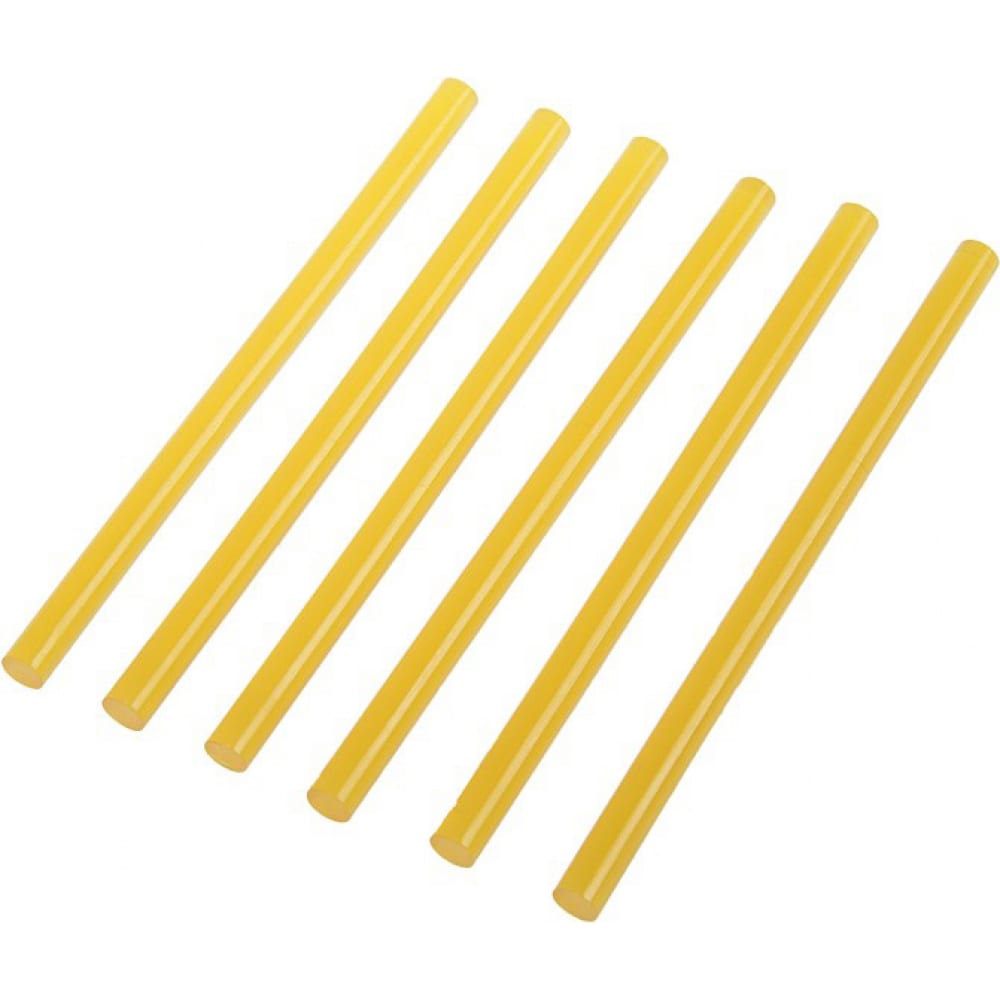 фото Стержни желтые клеевые по бумаге и дереву (6 шт; 11х200 мм) tundra 1290481