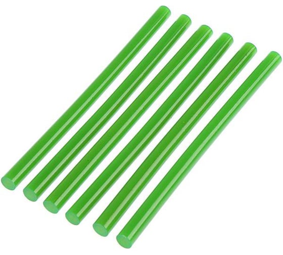 Изображение товара Стержни клеевые зеленые (6 шт; 11х200 мм) ТУНДРА 4967889