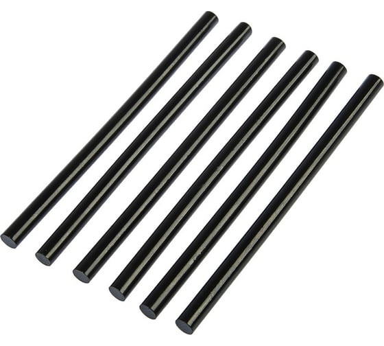 Изображение товара Стержни клеевые черные по ковролину и коже (6 шт; 11х200 мм) ТУНДРА 1290480