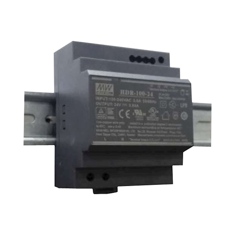 Изображение товара Источник питания Mean Well HDR-100-15 AC/DC 92 Вт на DIN-рейку