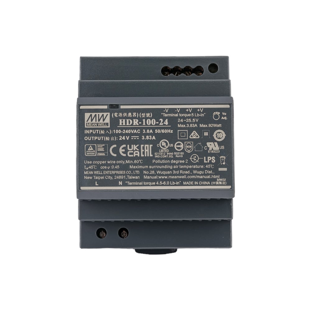 Изображение товара Источник питания Mean Well HDR-100-24 для промышленной установки