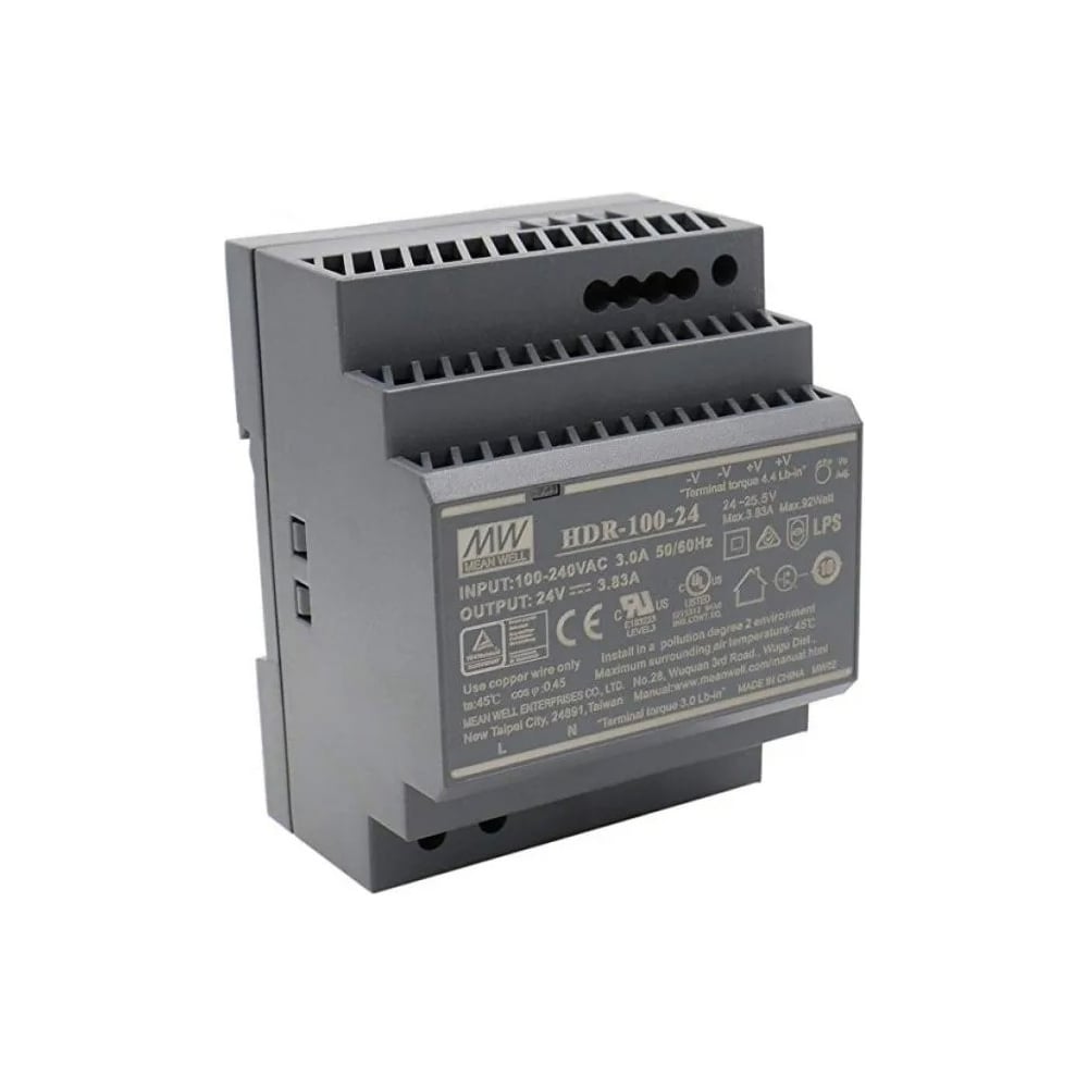 Изображение товара Источник питания Mean Well HDR-100-24 для промышленной установки