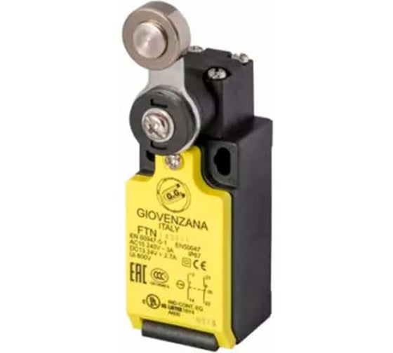 Изображение товара Концевой выключатель Giovenzana с поворотным рычагом с металлическим роликом 18мм FTN143Z11M